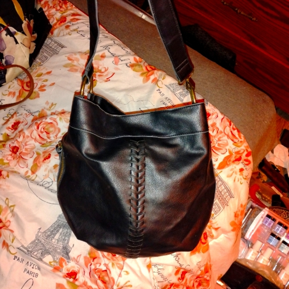 Plether black shoulder purse